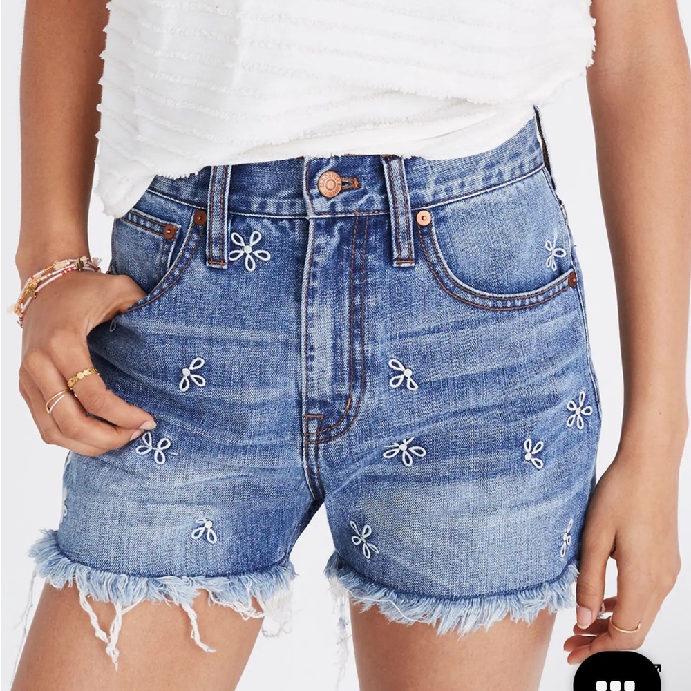 EUC Madewell Embroidered Jean Shorts Size 27